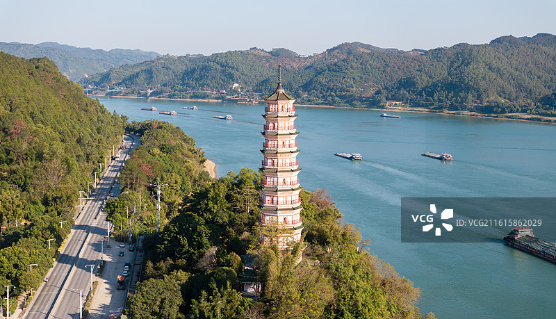 广东肇庆德庆县三元塔风光图片素材