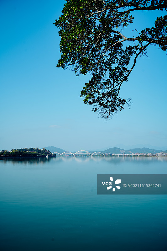 韩江（员水 鳄溪）  广东省潮州市金山大桥附近流域图片素材