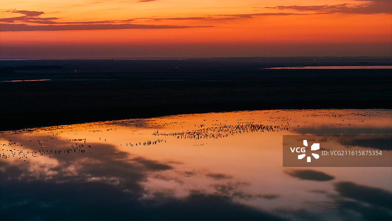 江西九江永修吴城候鸟小镇鄱阳湖风光图片素材
