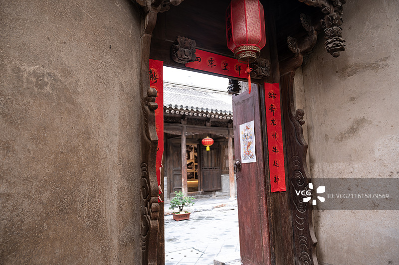 甘肃天水胡氏民居传统古院落民宅建筑风光图片素材