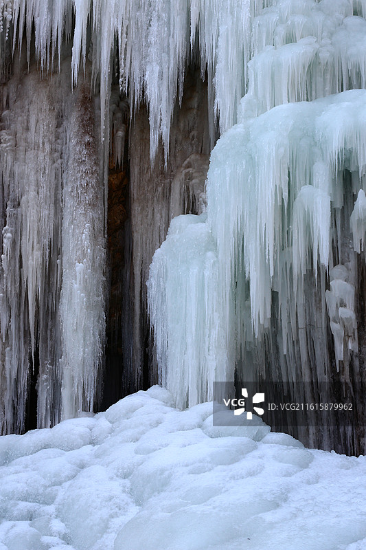 北京昌平区虎峪自然风景区冬季冰瀑景观图片素材
