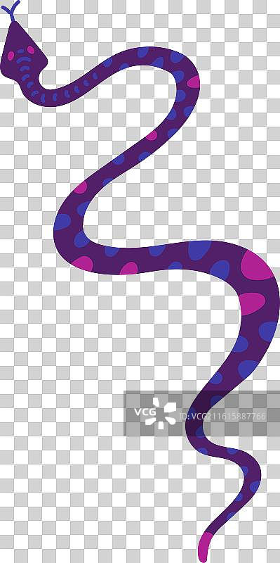扁平卡通风格的斑点蛇图片素材