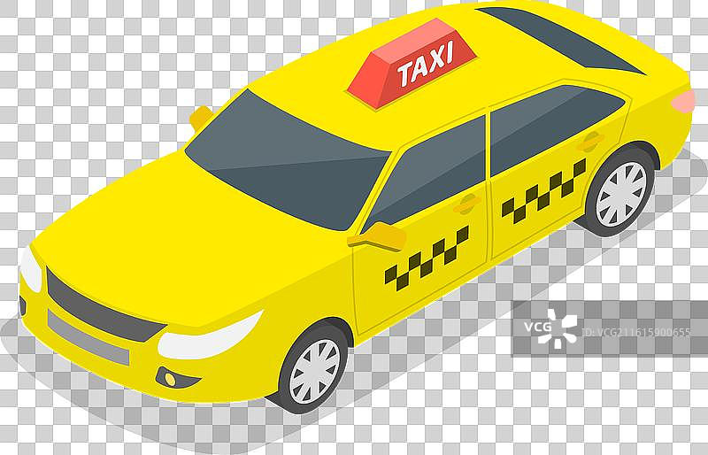 3d等距平面出租车图片素材