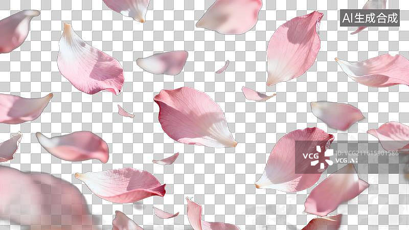 【AI数字艺术】粉色花瓣飘落的唯美画面图片素材