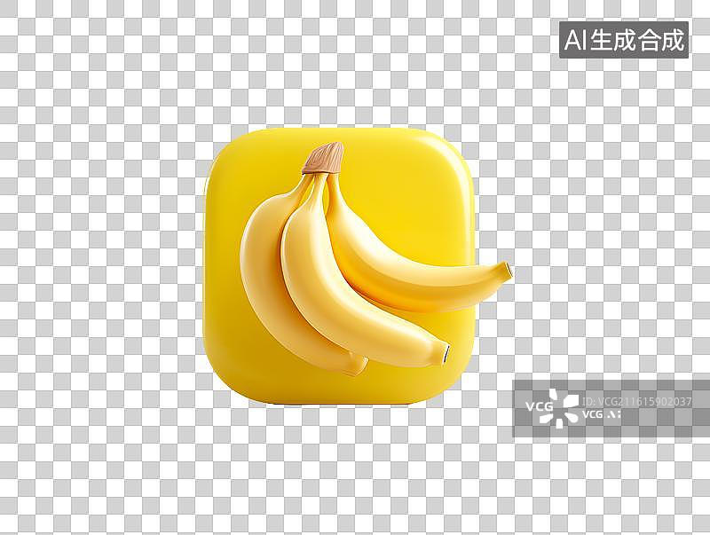 【AI数字艺术】香蕉在黄色标识上图片素材