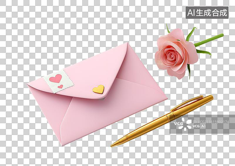 【AI数字艺术】充满爱意的信封图片素材