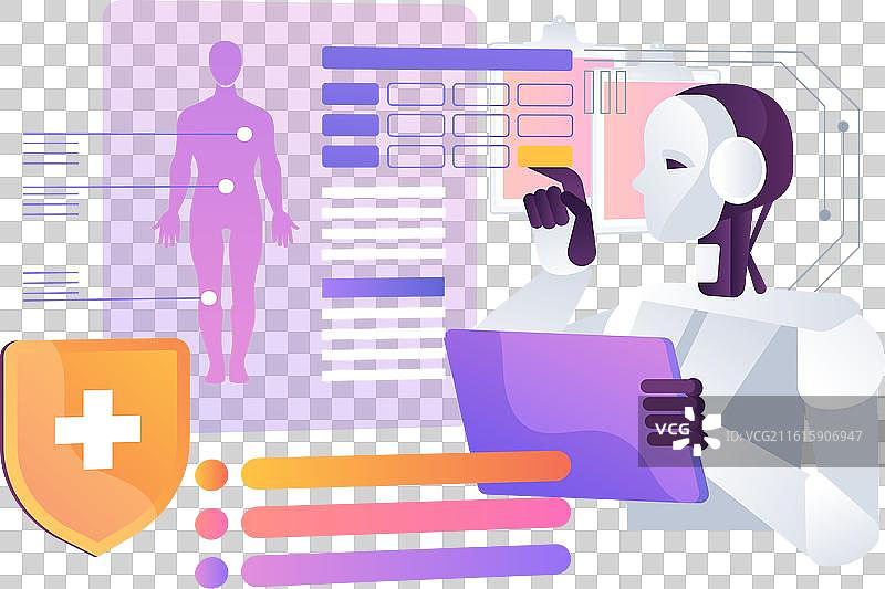 人工智能分析的患者健康监测摘要图片素材