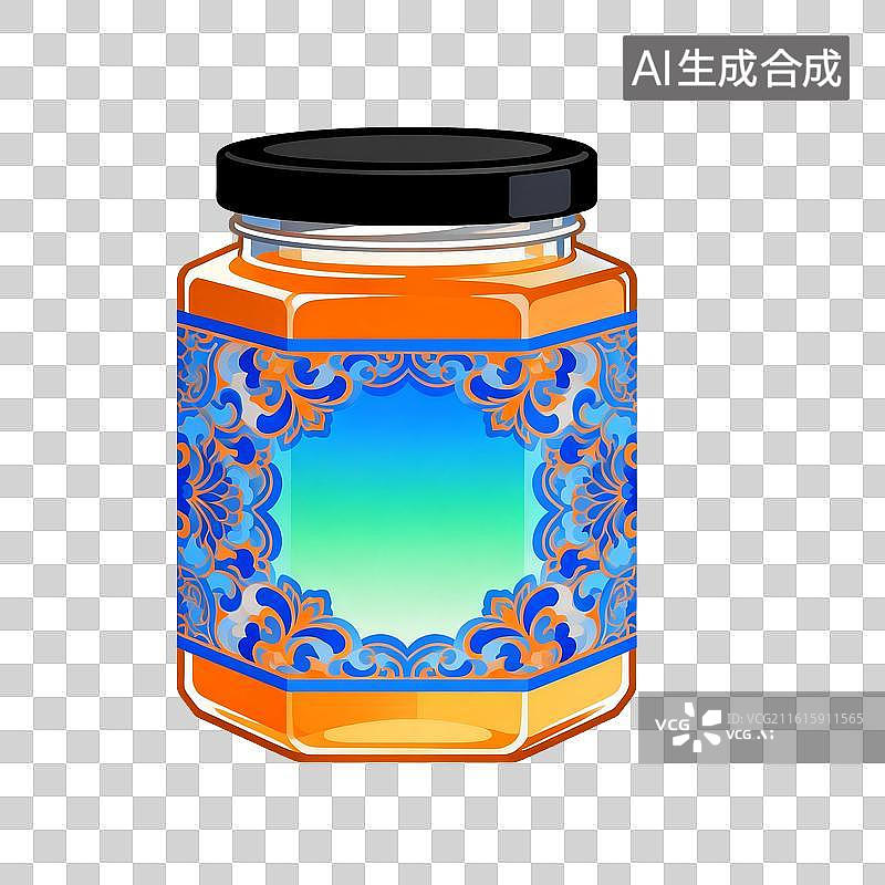 【AI数字艺术】蜂蜜罐插画图片素材