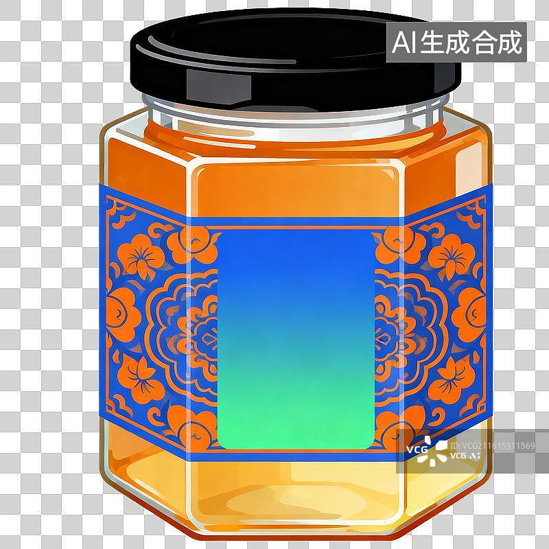 【AI数字艺术】蜂蜜罐插画图片素材