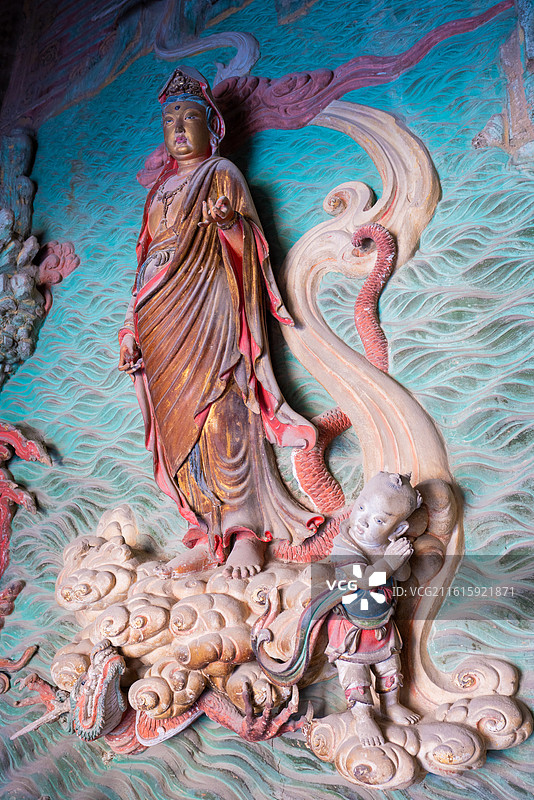 新绛县福胜寺渡海观音壁画图片素材