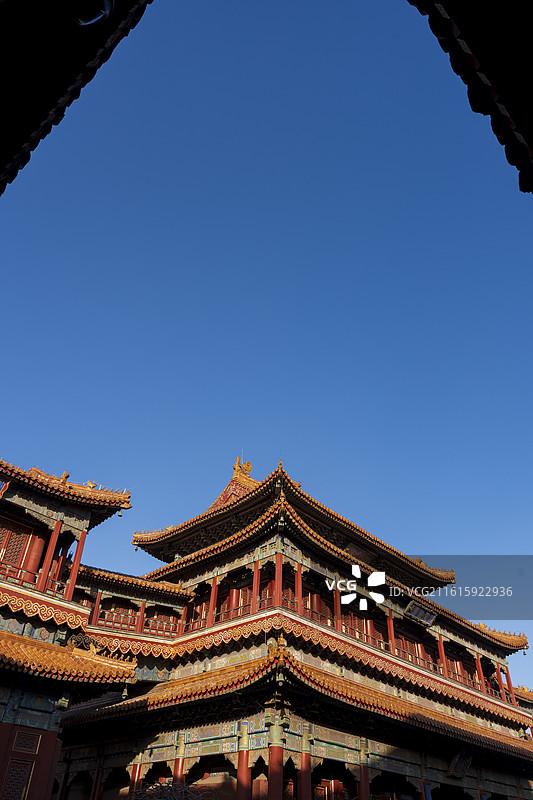 雍和宫万福阁是雍和宫最雄伟的建筑，也是全国重点文物保护单位雍和宫的重要组成部分。图片素材