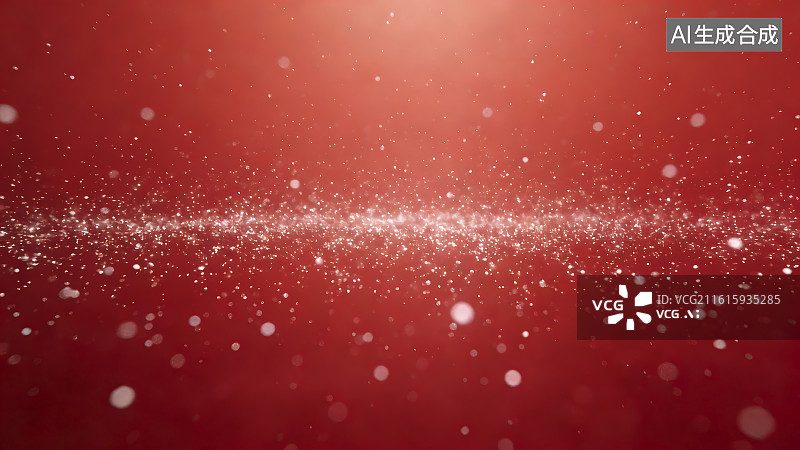 【AI数字艺术】红色背景雪花闪光效果图片素材