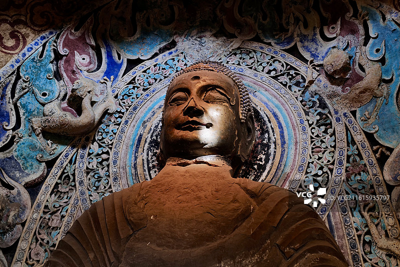 河北邯郸北响堂山石窟大佛洞石窟造像艺术图片素材