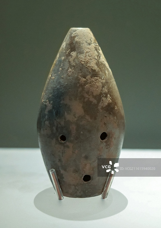 陶埙 商代 河南安阳殷墟妇好墓 中国考古博物馆（中国历史研究院）宅兹中国展厅图片素材