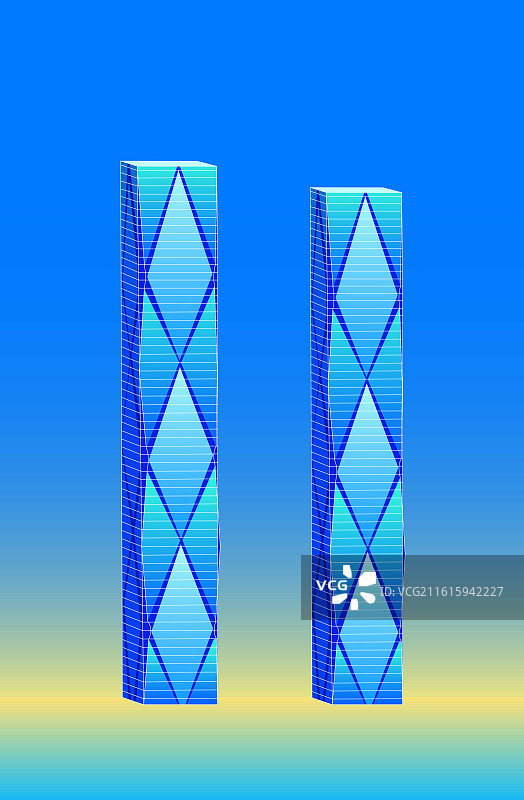 深圳卓越世纪中心国潮风矢量插画图片素材