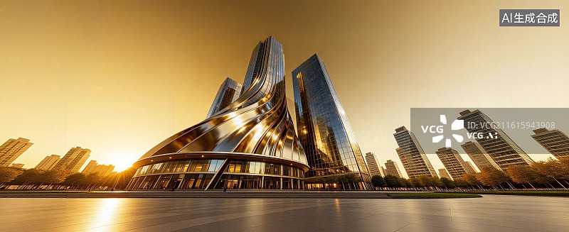 【AI数字艺术】城市建设发展主题，汽车广告背景图图片素材
