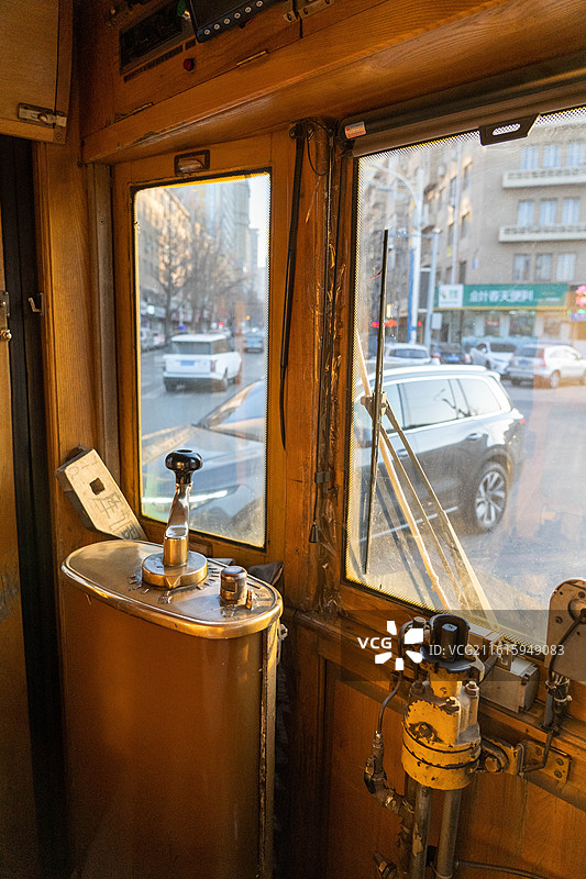 大连有轨电车内部图片素材
