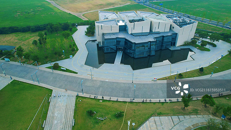 苏州吴中区吴文化博物馆澹台湖宝带桥京杭运河航拍图片素材