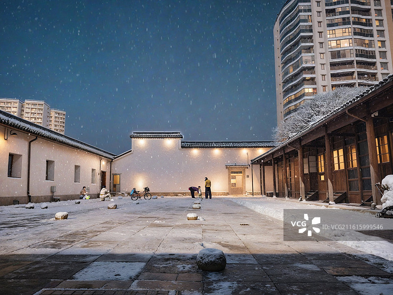 富义仓雪景图片素材