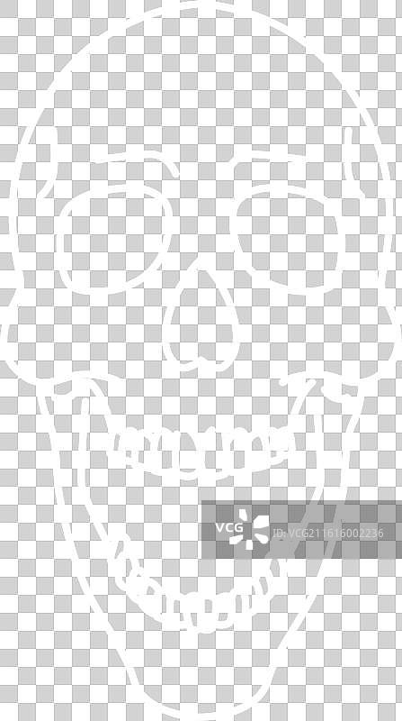 人类头部解剖恐怖头骨单线条图片素材