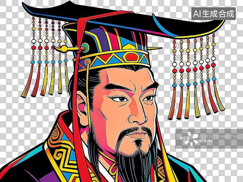 【AI数字艺术】古代带着王冠的皇帝图片素材