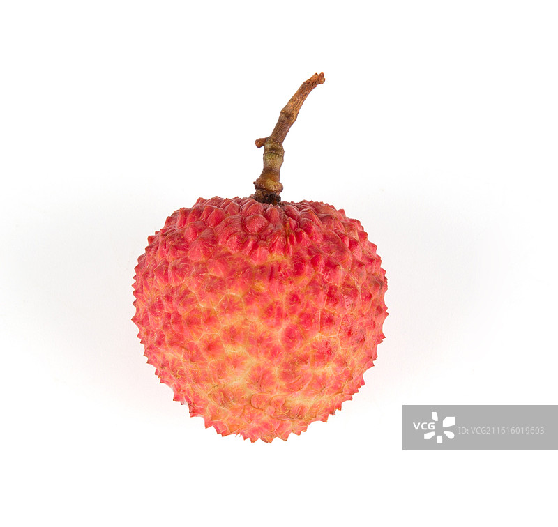 新鲜的桂味荔枝孤立在白色背景上图片素材