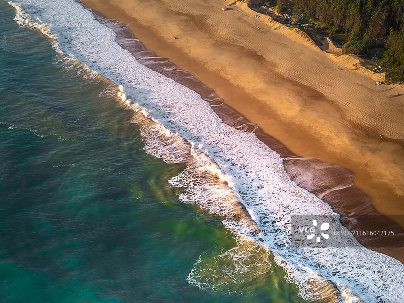 海南博鳌玉带滩景区航拍，海南封关海南自贸港图片素材