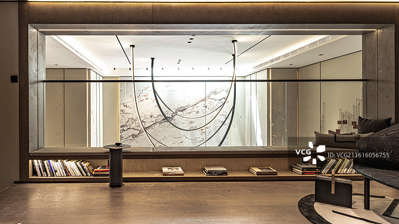 简洁的样板间书房和茶室图片素材