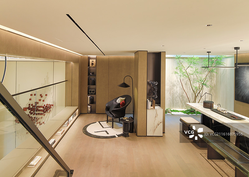 简洁的样板间书房和茶室图片素材