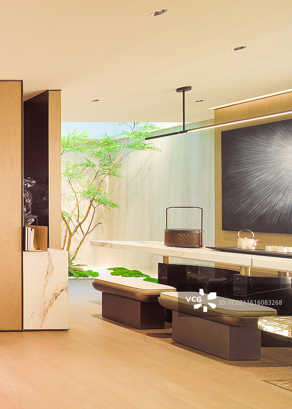 简洁的样板间书房和茶室图片素材