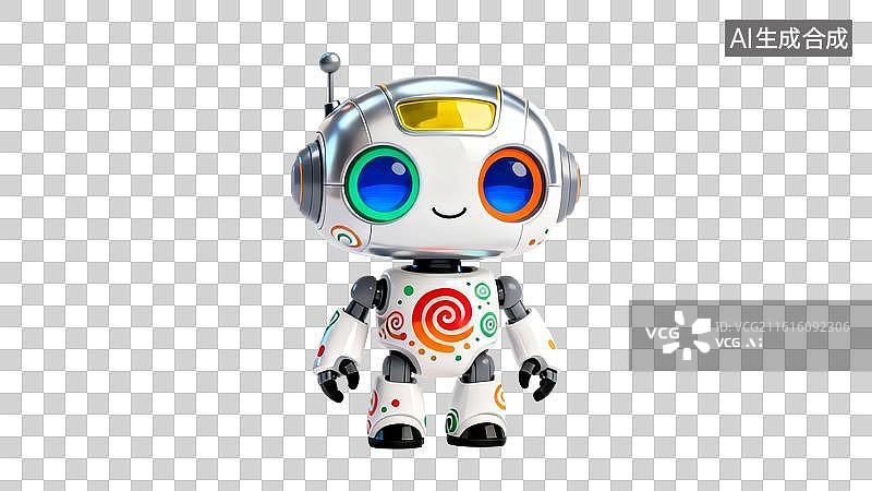 【AI数字艺术】可爱卡通机器人形象展示图片素材