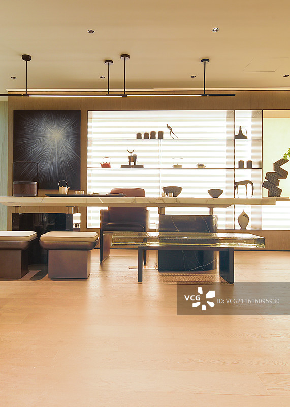 简洁的样板间书房和茶室图片素材