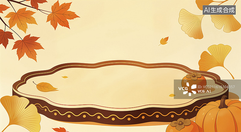 【AI数字艺术】秋季电商展台图片素材