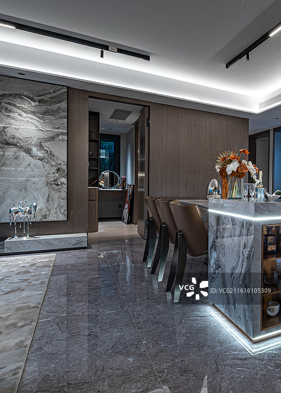 样板间客厅和餐厅图片素材