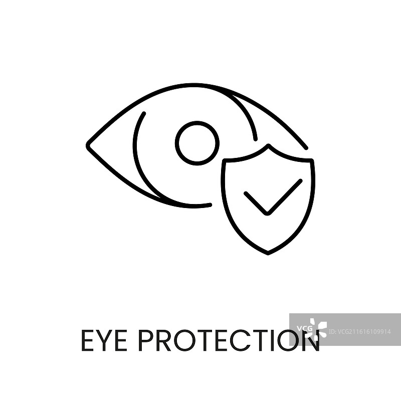 可编辑的眼部保护线条图标图片素材