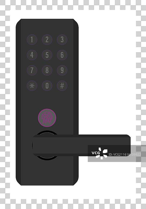 带把手旋钮和电机的电子锁图片素材