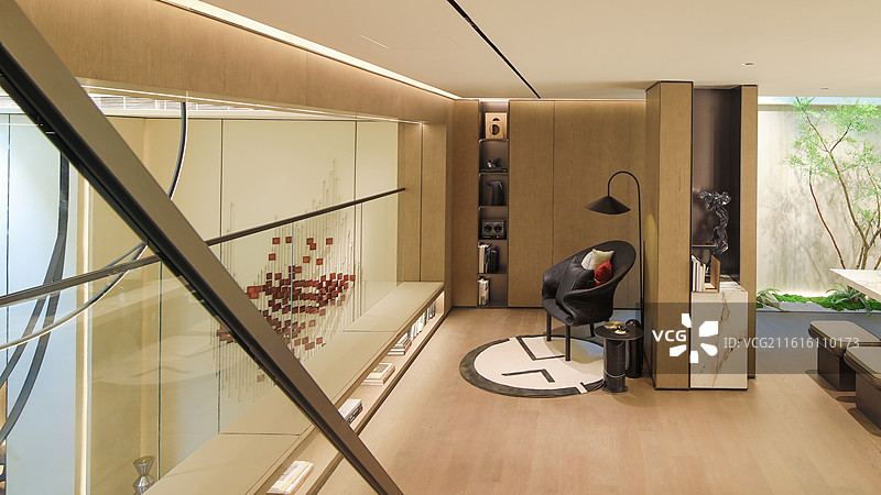 简洁的样板间书房和茶室图片素材