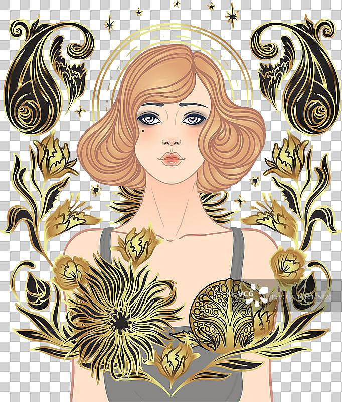 装饰艺术复古请柬模板设计图片素材