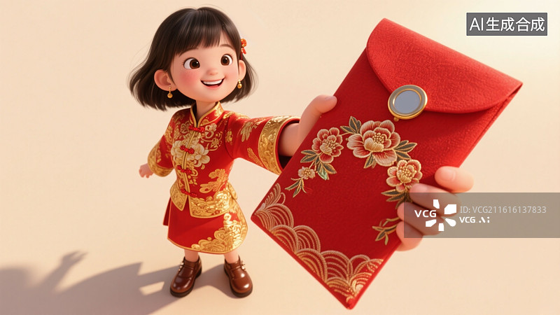 【AI数字艺术】春节拜年压岁钱红包年货节图片素材