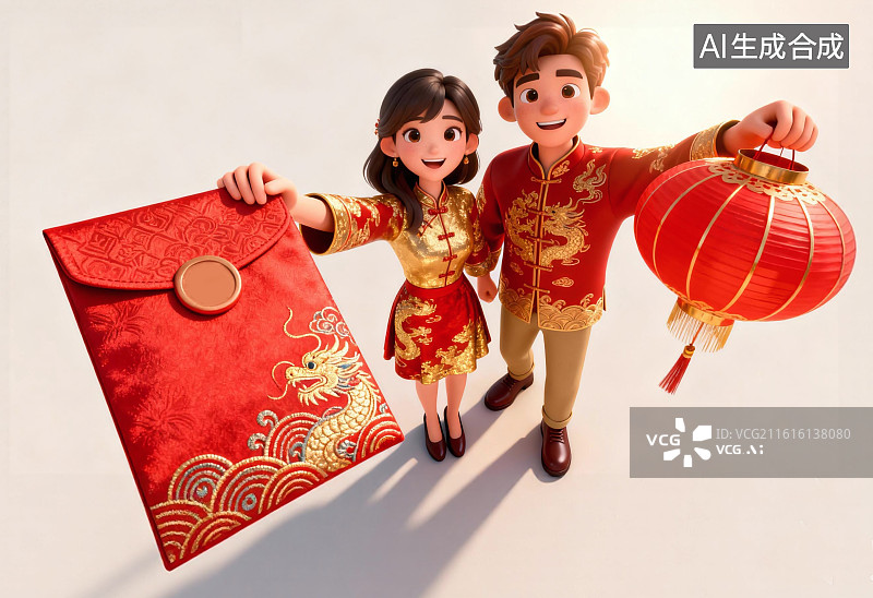【AI数字艺术】春节拜年压岁钱红包年货节图片素材