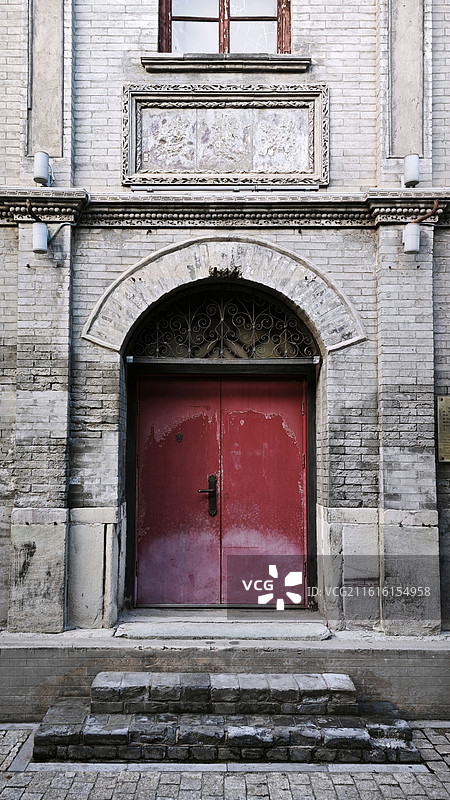 北京市西城区前门大栅栏鲜鱼口台湾会馆正阳门老字号图片素材