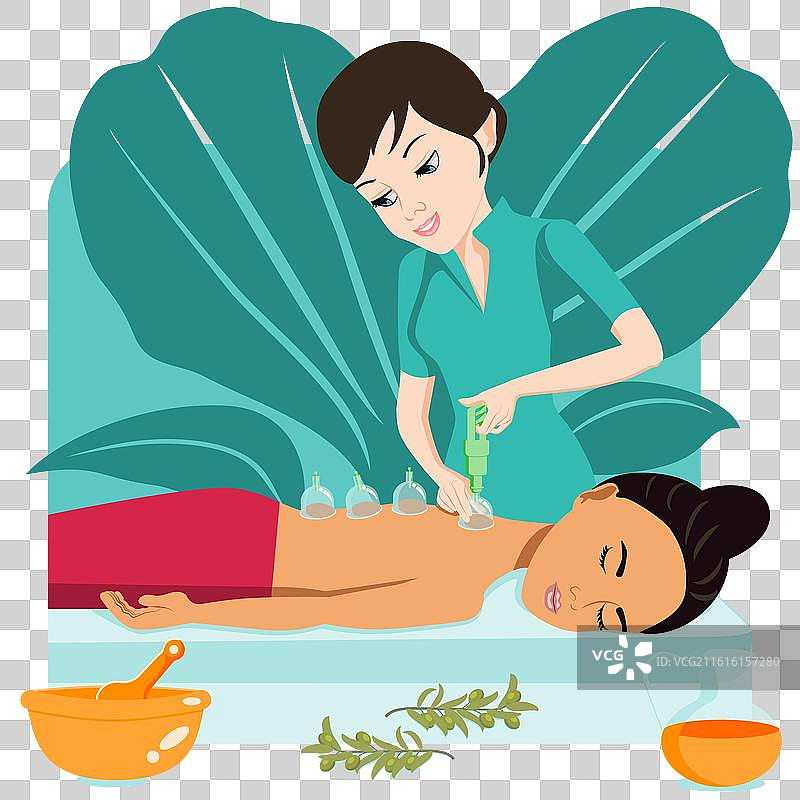 欧洲和东方民族的杯子按摩图片素材