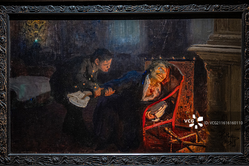 果戈理焚烧《死魂灵》第二部手稿 特列季亚科夫画廊藏 涅瓦河畔的遐思 列宾艺术特展 中国国家博物馆图片素材