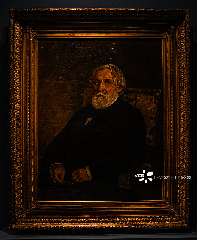 《伊凡•谢尔盖耶维奇•屠格涅夫肖像》 特列季亚科夫画廊藏 涅瓦河畔的遐思 列宾艺术特展 中国国家博物图片素材