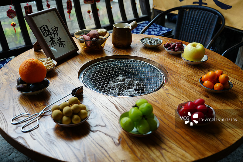 湖州 新市古镇 景区 冬天 围炉煮茶 茶文化图片素材