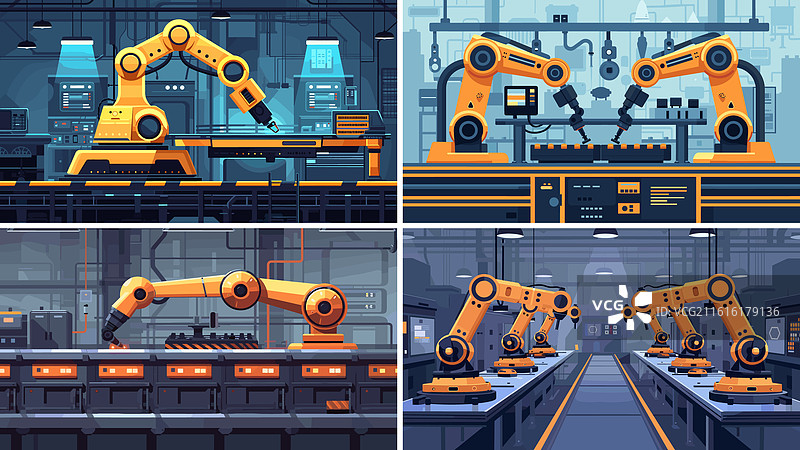 卡通机器人工厂电子套件图片素材