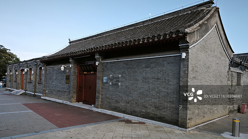 北京市西城区前门大栅栏鲜鱼口台湾会馆正阳门老字号图片素材