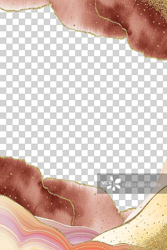 褐红色和金色流动抽象和线条，金箔和鎏金效果 金色大理石图案图片素材