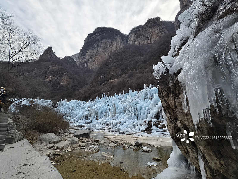 冬季河南焦作云台山小寨沟冰瀑景观图片素材