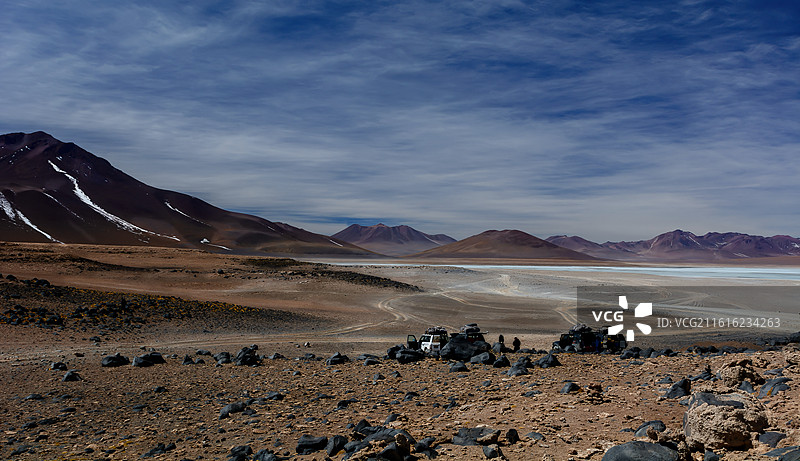 神秘荒野上雪与盐的对话-玻利维亚乌尤尼 Eduardo Avaroa 国家公园图片素材